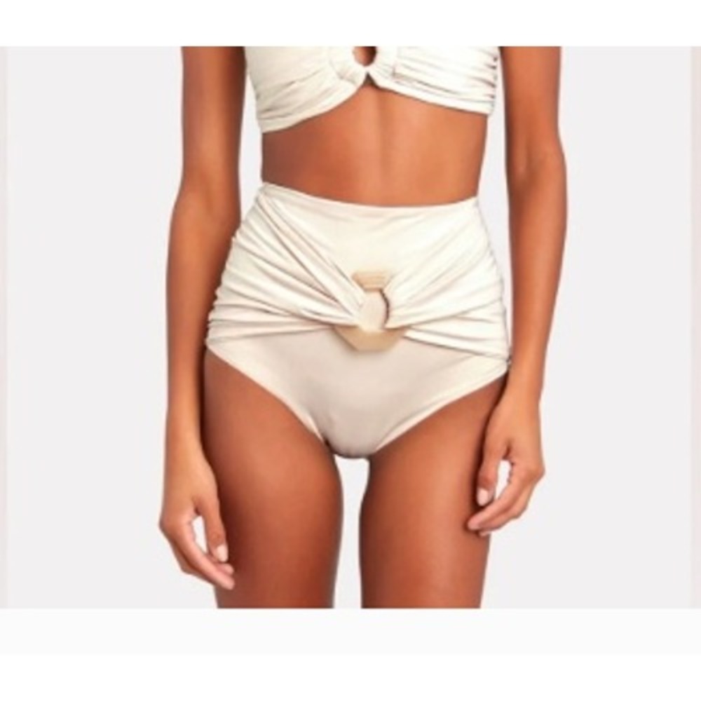 Johanna Ortiz Mangrove Bikini Bottom Women S High Waisted Ruched Buckle Vacation